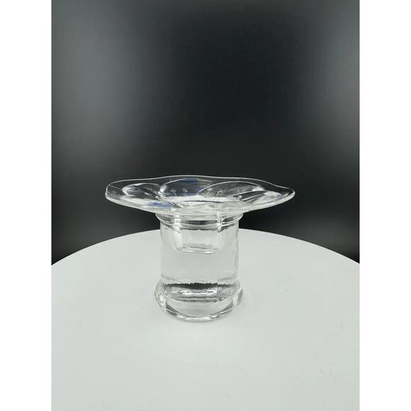 Vintage Nuutajarvi 1793 Wartsila Finland Water Lily Candlestick Holder - Picture 3 of 6